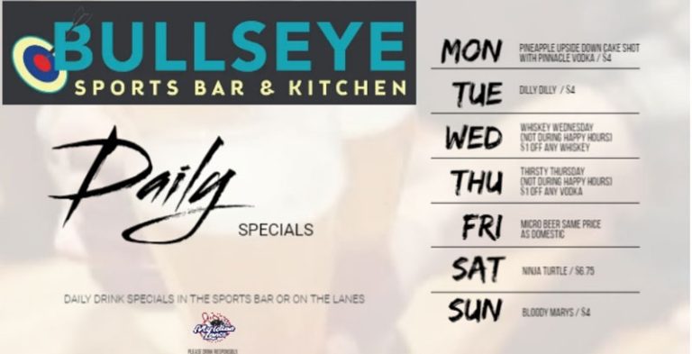 bullseye sports bar and kitchen menu